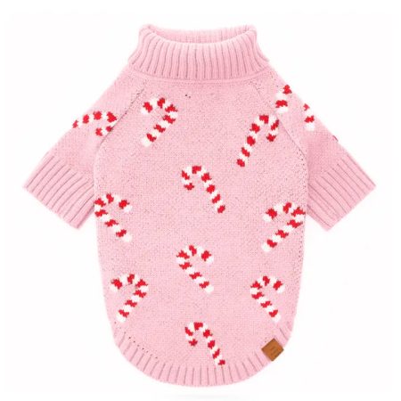 The Foggy Dog Pink Candy Cane Sweater